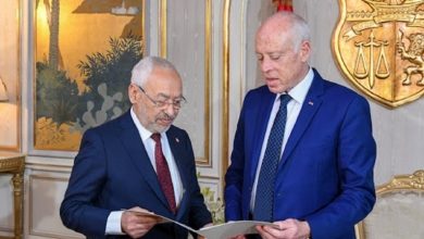 الرئيس التونسي قيس سعيد ورئيس البرلمان راشد الغنوشي